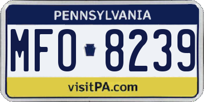 PA license plate MFO8239