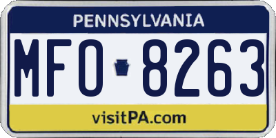 PA license plate MFO8263