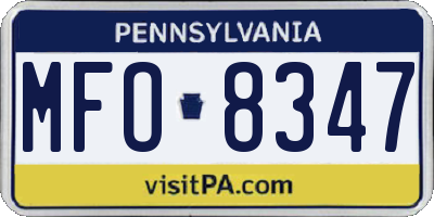 PA license plate MFO8347