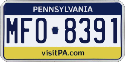 PA license plate MFO8391
