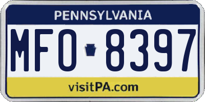 PA license plate MFO8397