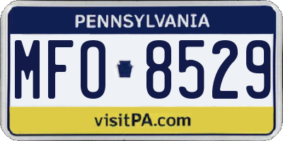 PA license plate MFO8529