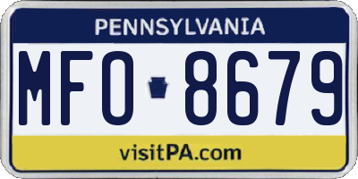 PA license plate MFO8679