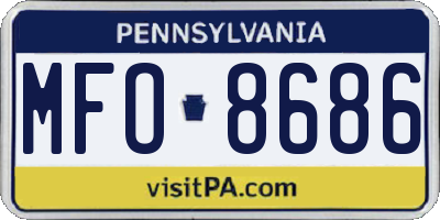 PA license plate MFO8686