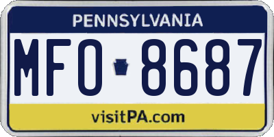 PA license plate MFO8687