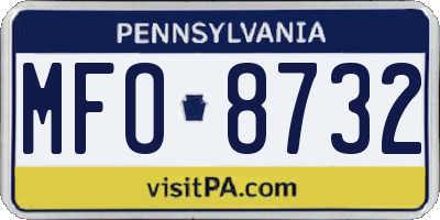 PA license plate MFO8732