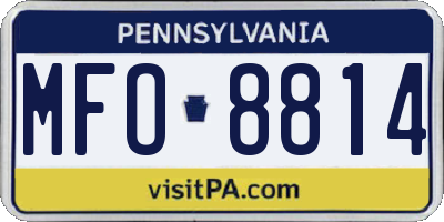PA license plate MFO8814