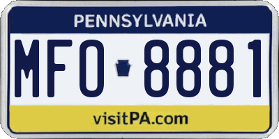 PA license plate MFO8881