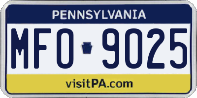 PA license plate MFO9025