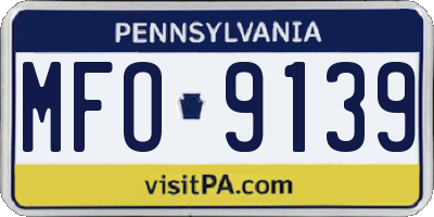 PA license plate MFO9139