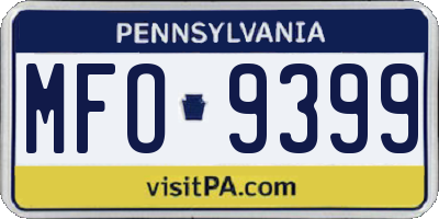 PA license plate MFO9399