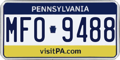 PA license plate MFO9488