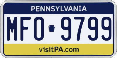 PA license plate MFO9799