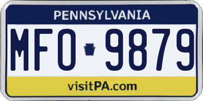 PA license plate MFO9879