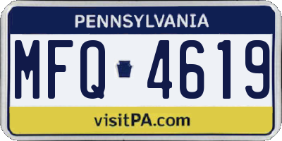PA license plate MFQ4619