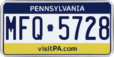 PA license plate MFQ5728