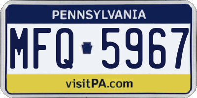 PA license plate MFQ5967