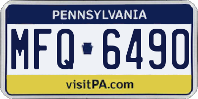 PA license plate MFQ6490