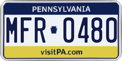 PA license plate MFR0480