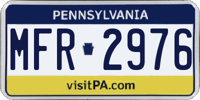 PA license plate MFR2976