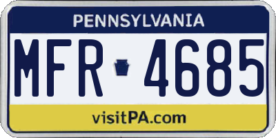 PA license plate MFR4685