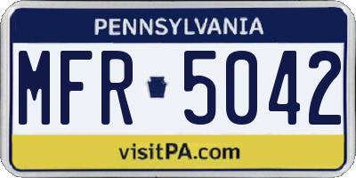PA license plate MFR5042