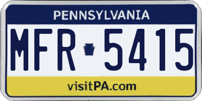PA license plate MFR5415