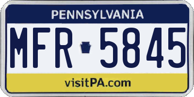 PA license plate MFR5845