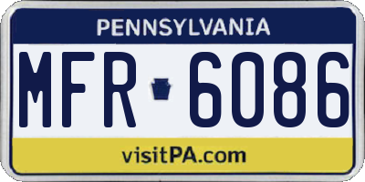 PA license plate MFR6086