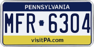 PA license plate MFR6304