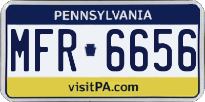 PA license plate MFR6656