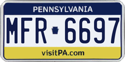 PA license plate MFR6697