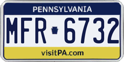 PA license plate MFR6732