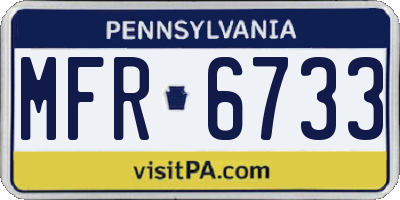 PA license plate MFR6733