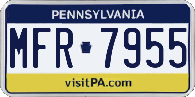PA license plate MFR7955