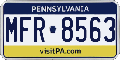 PA license plate MFR8563