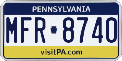PA license plate MFR8740