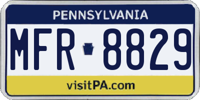 PA license plate MFR8829