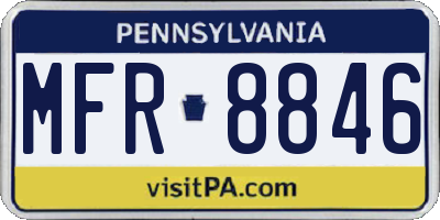 PA license plate MFR8846