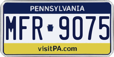 PA license plate MFR9075