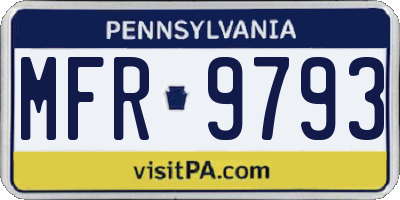 PA license plate MFR9793