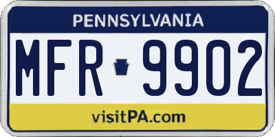 PA license plate MFR9902