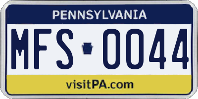 PA license plate MFS0044