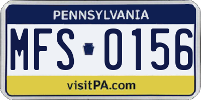 PA license plate MFS0156