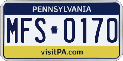 PA license plate MFS0170