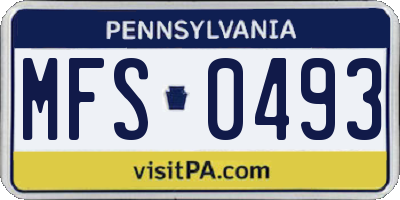 PA license plate MFS0493