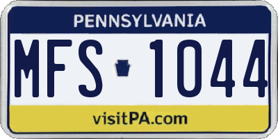 PA license plate MFS1044