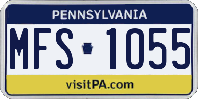 PA license plate MFS1055