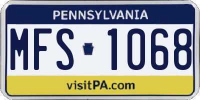 PA license plate MFS1068