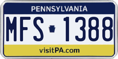 PA license plate MFS1388